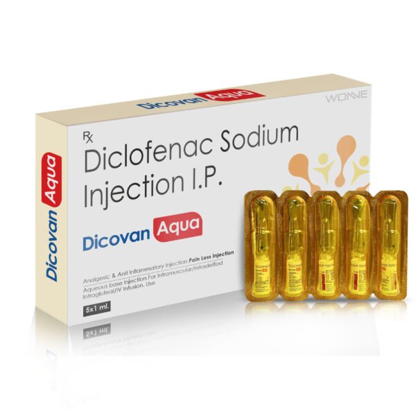 Diclofenac Sodium Injection IP – Dicovan Aqua Injection Scaled 1 600x600